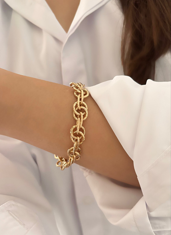 دستبند زنجیری طرح طلا