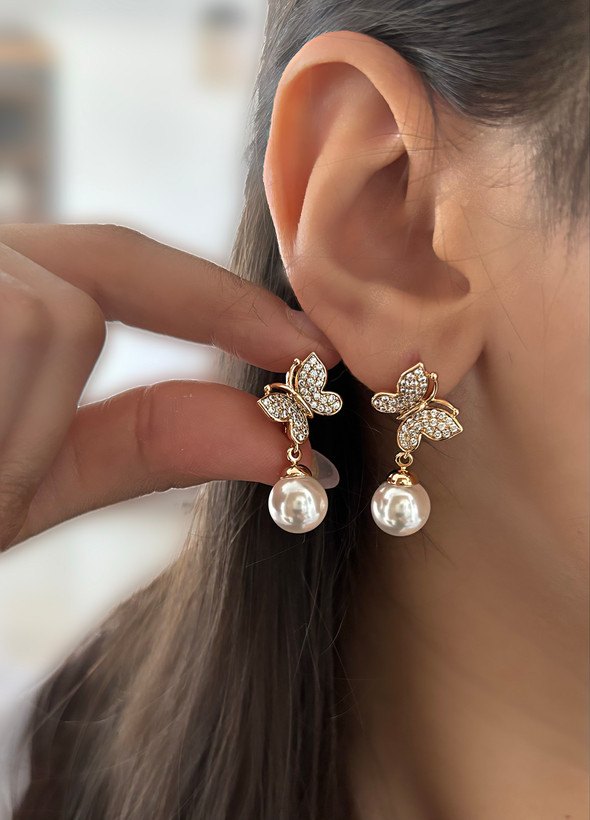 گوشواره کلیپسی مرواریدی استیل دخترانه