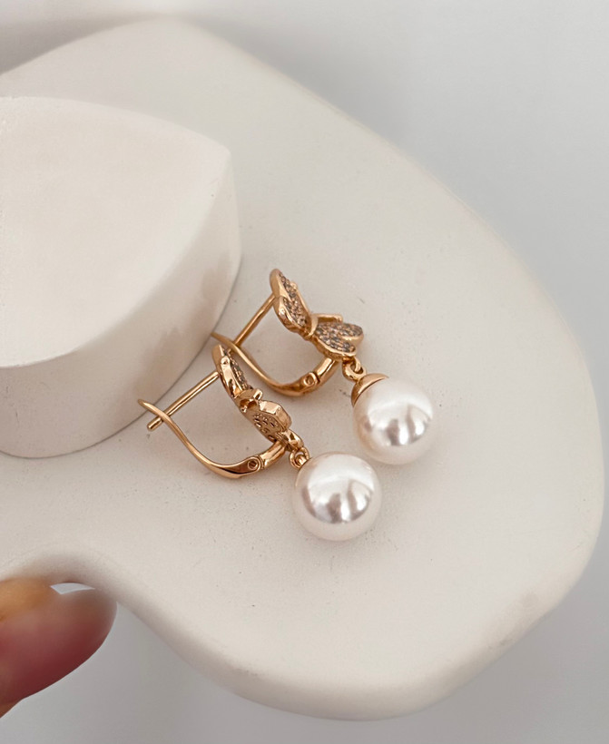 گوشواره زوپینگ زنانه مرواریدی