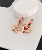 گوشواره طرح قلب و ستاره دخترانه