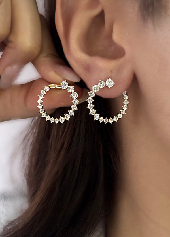 گوشواره خاص حلقه ای نگیندار دخترانه