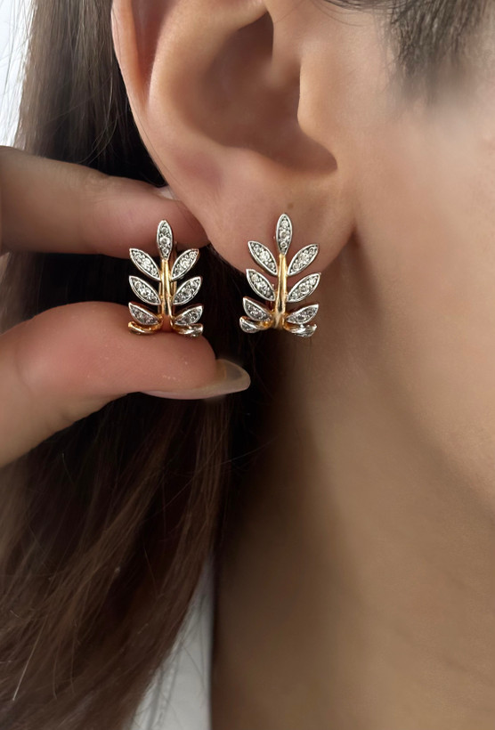 گوشواره کلیپسی دورنگ استیل ژوپینگ