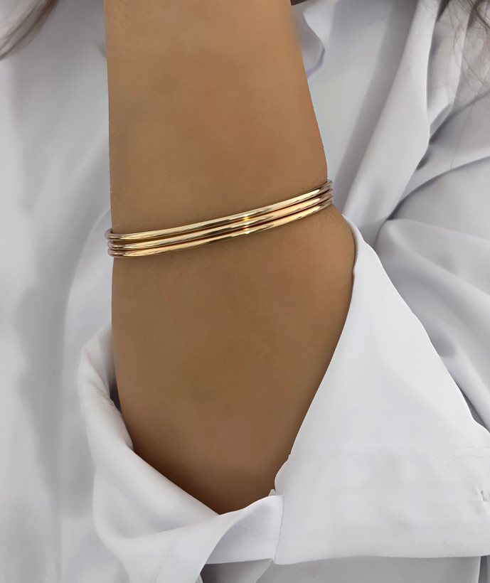 النگو آینه ای طلایی دخترونه نازک