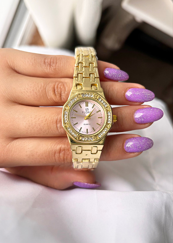 ساعت زنانه فلورا طلایی مناسب هدیه