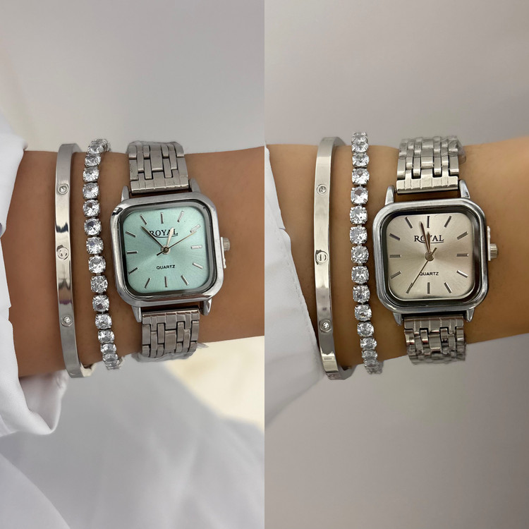 ساعت استیل نقره ای رویال زنانه