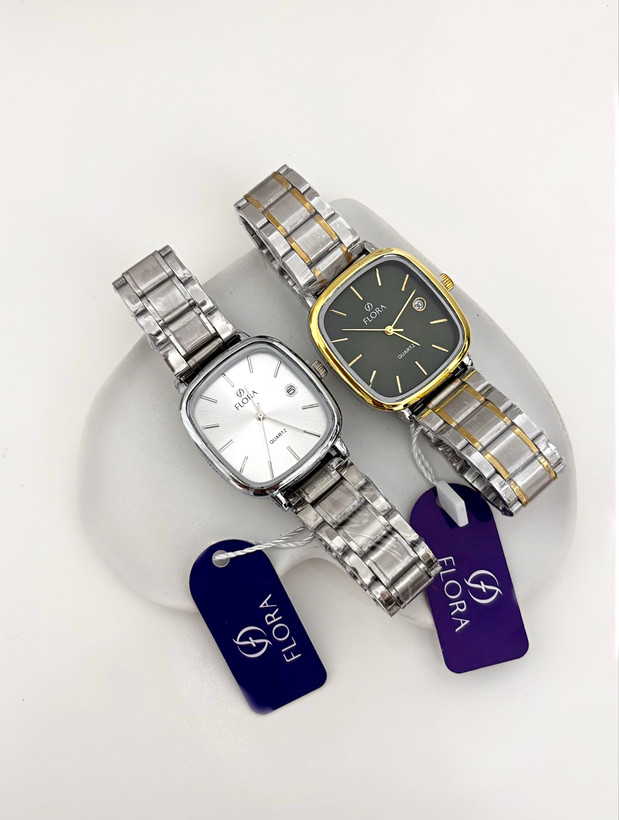 ساعت شرکتی زنانه استیل صفحه سبز