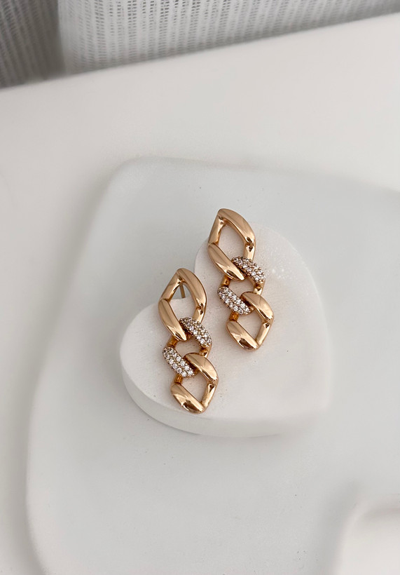 گوشواره کارتیه آویزدار با میخ ضدحسایت