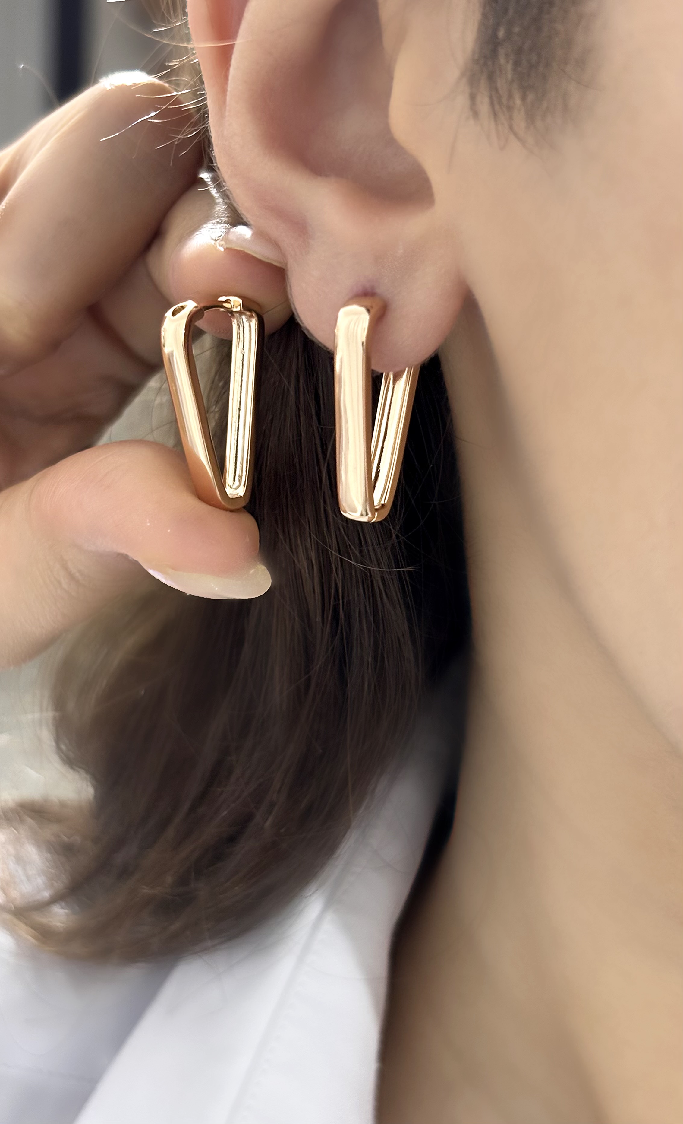 گوشواره استیل حلقه ای آویزی
