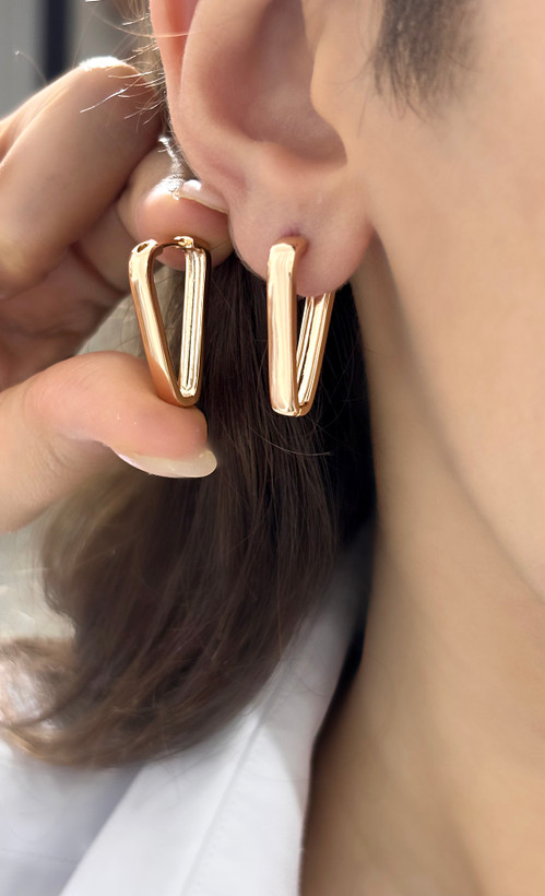 گوشواره استیل حلقه ای آویزی