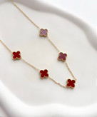 گردنبند ونکلیف پلاک قرمز و طلایی استیل ضدحساسیت