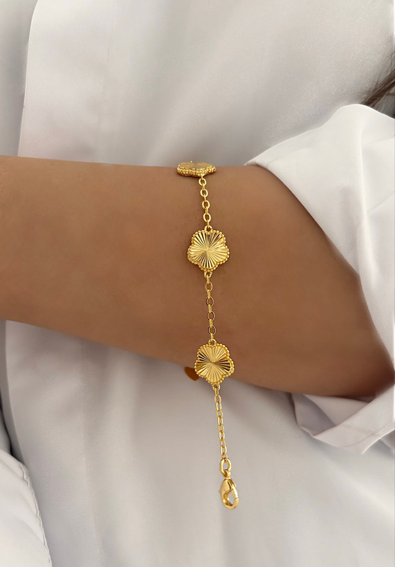 دستبند تمام طلایی ونکلیف دخترانه