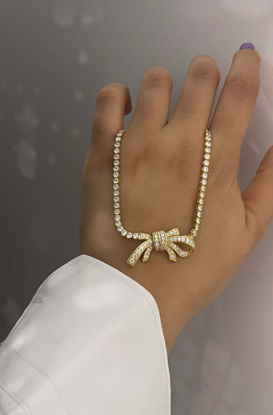 گردنبند پاپیون نگینی زنانه