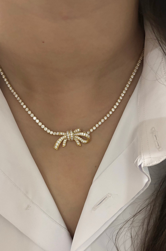 گردنبند پاپیونی نگیندار دخترانه