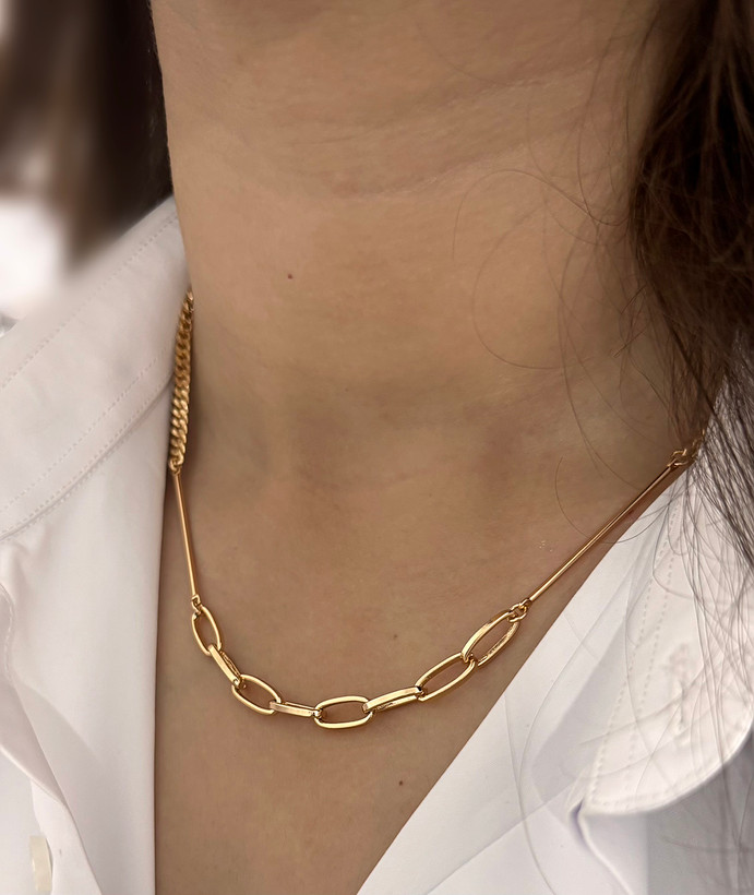 زنجیر کارتیه و آجری طلایی ژوپینگ