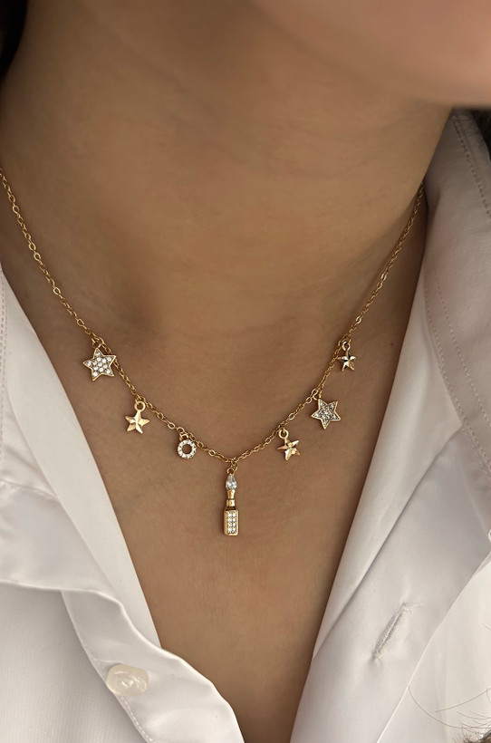 گردنبند ستاره طلایی نگیندار