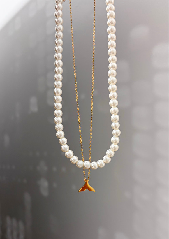 گردنبند دم وال استیل دخترانه