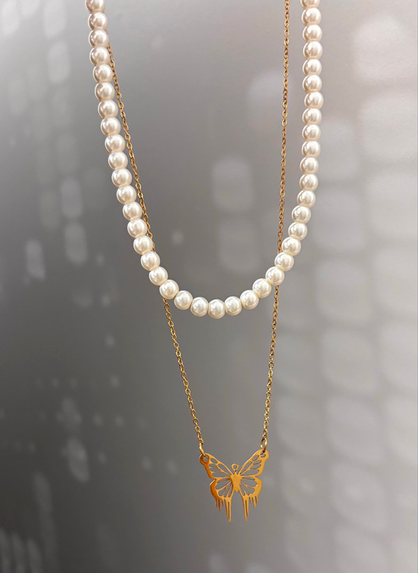 گردنبند استیل زنانه پروانه