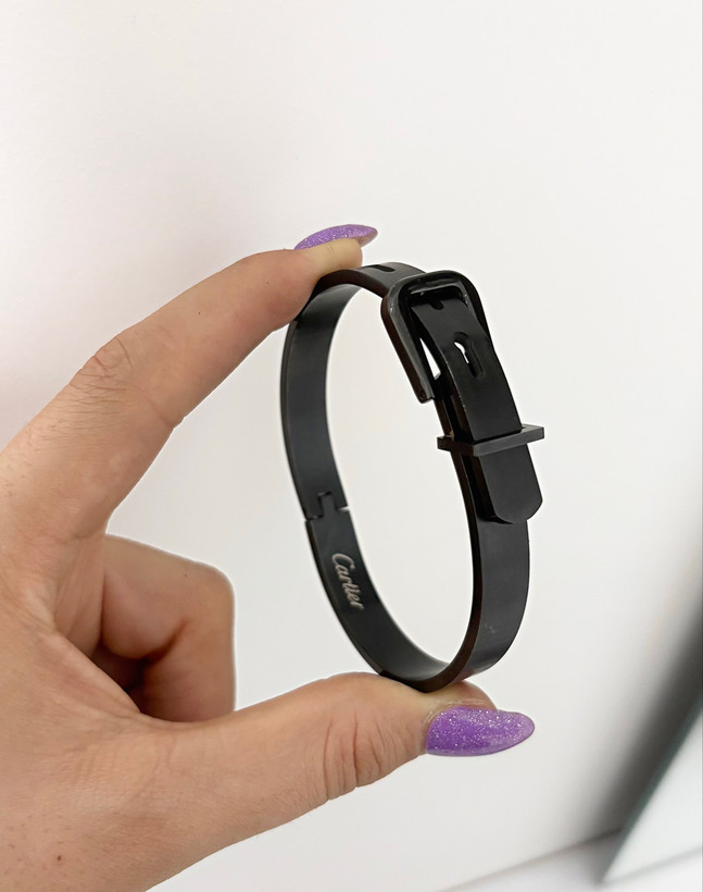 دستبند کمربندی استیل مشکی