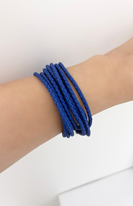 دستبند چرم تمام سفید چندلاین اسپرت