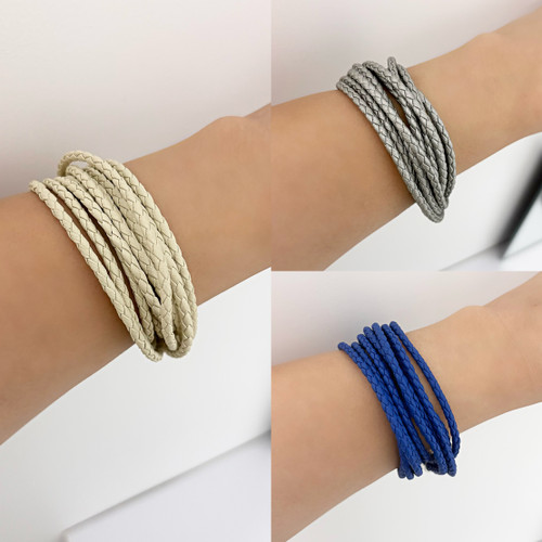 دستبند چرم ابی چندلاین دخترانه