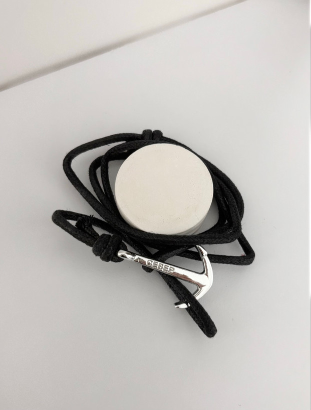 دستبند طنابی قهوه ای لنگری