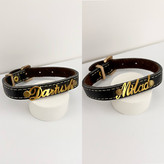 دستبند پلاک دار اسم میلاد و داریوش با بند چرمی