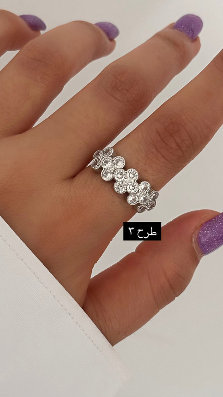 انگشتر جواهری سیلور نگیندار