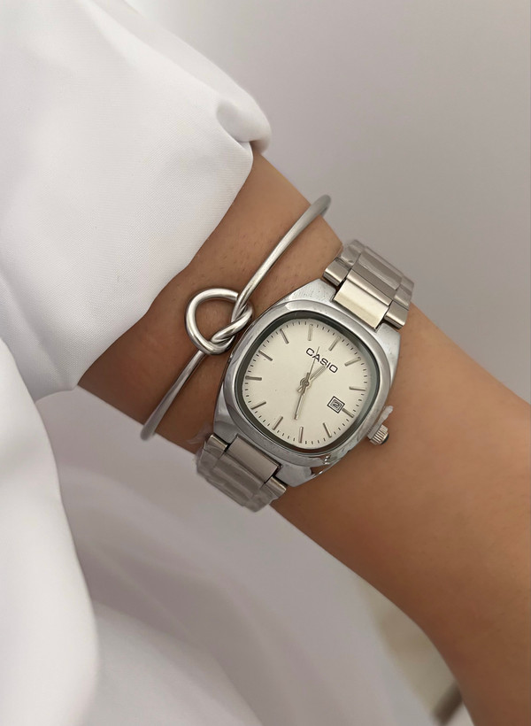 بنگل استیل طلایی و نقره ای