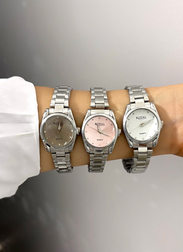 ساعت رویال صفحه طوسی دخترانه