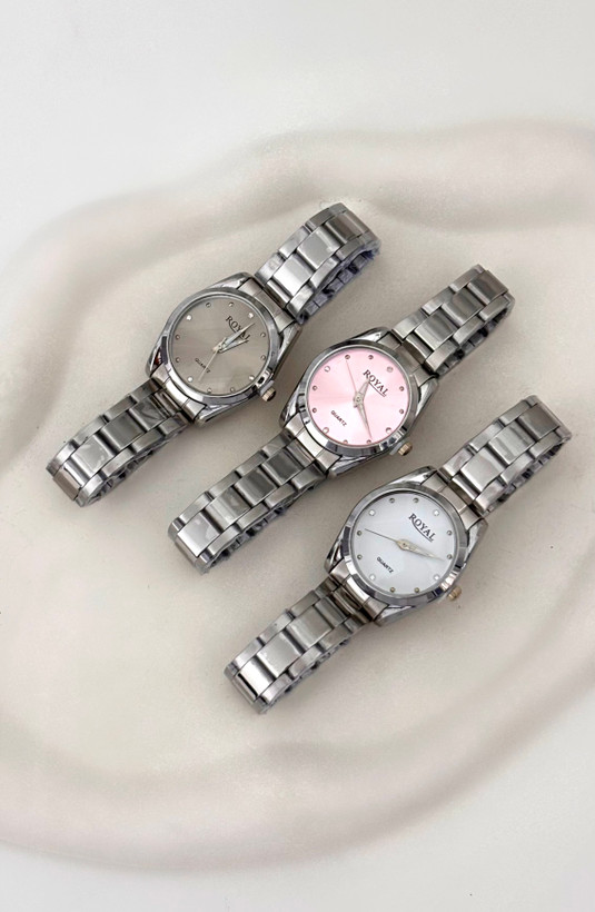 ساعت رویال صفحه گرد صورتی دخترانه