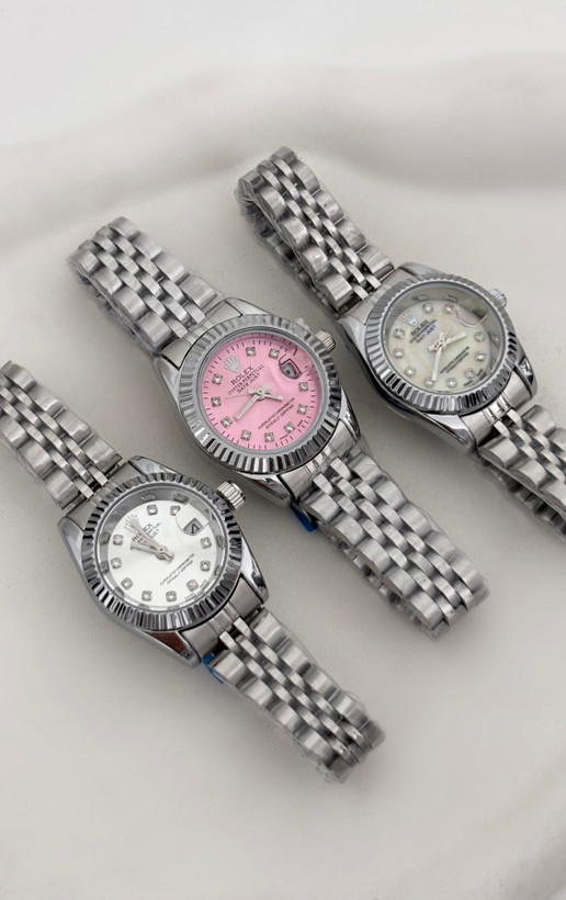 ساعت رولکس صفحه صورتی و سفید