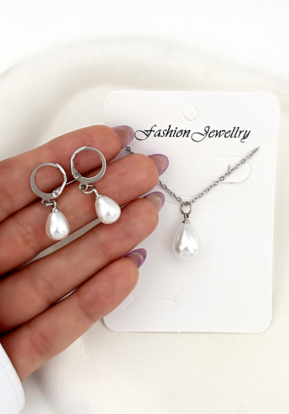 نیمست استیل مروارید آویزی