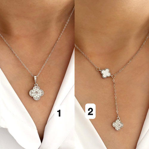 گردنبند ونکلیف نقره ای دخترانه