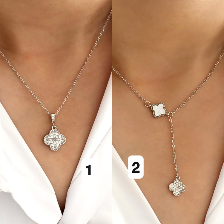 گردنبند ونکلیف نقره ای دخترانه