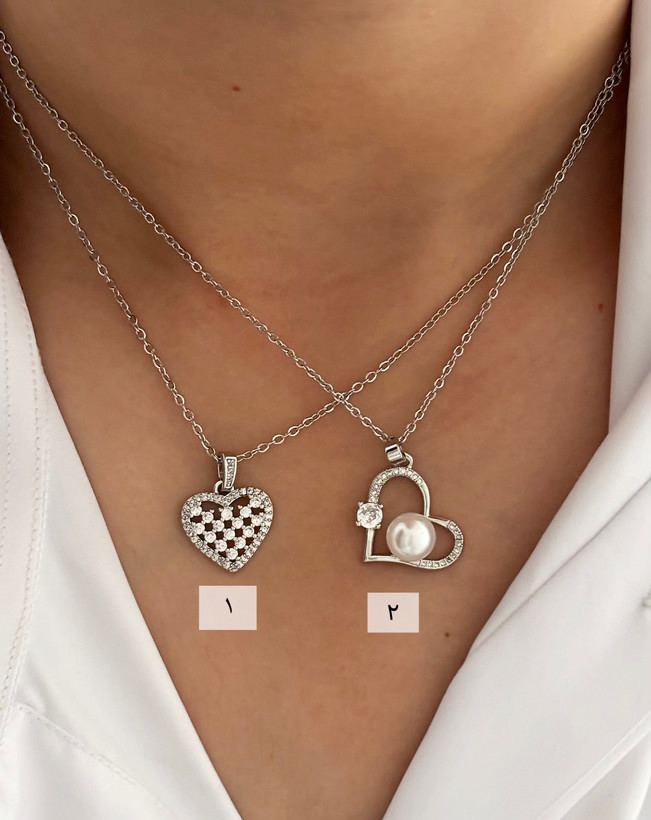 گردنبند قلبی سیلورنگین دار