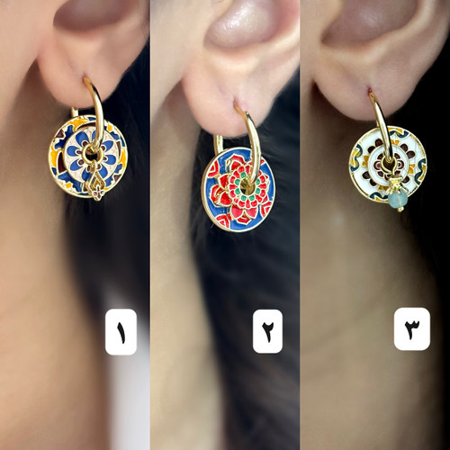 گوشواره میناکاری خاص آویزی زنانه