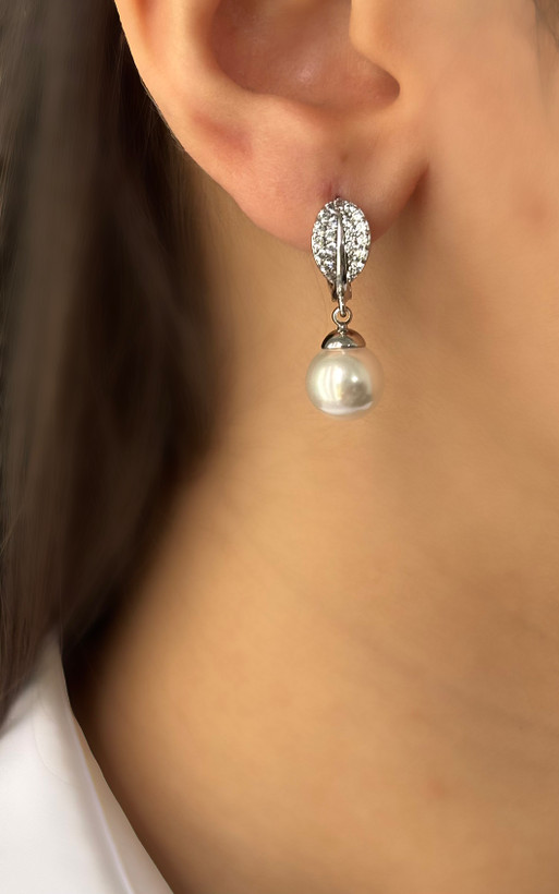 گوشواره سیلور نقره ای مرواریدی