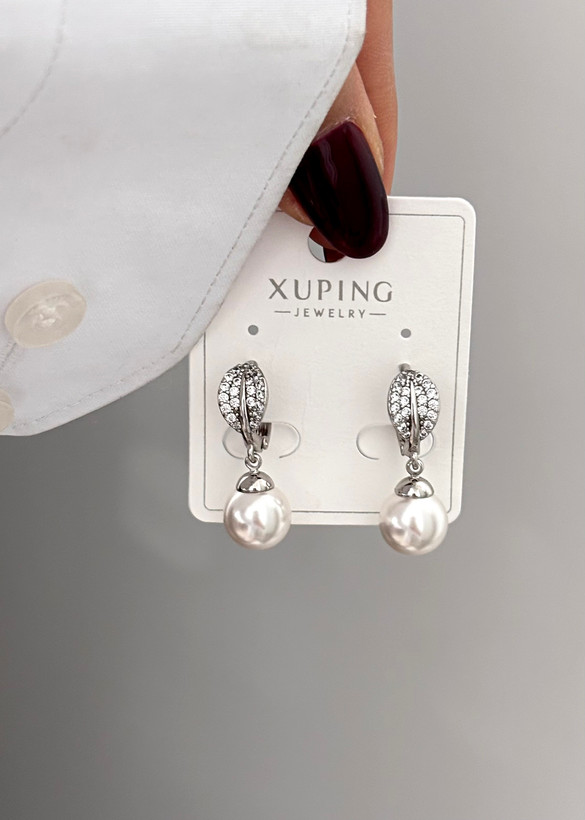 گوشواره مرواریدی سیلور تمام نگین