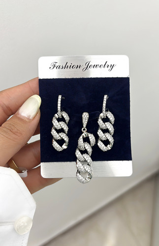 ست گوشواره دلاک کارتبه نقره ای زنانه