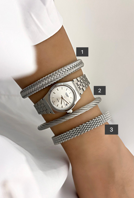 دستبند استیل زنانه مخصوص کنار ساعت