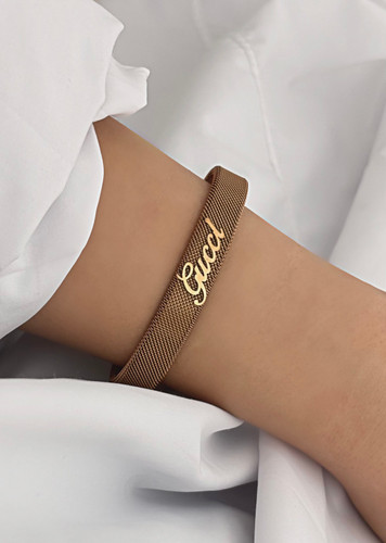 دستبند زنانه استیل رزگلد