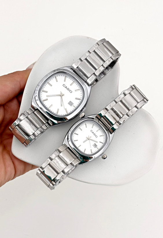 ست ساعت کاسیو سیلور صفحه سفید