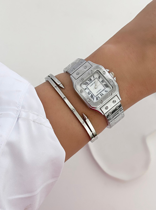 دستبند استیل سیلور زنانه