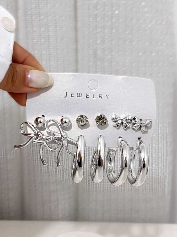 گوشواره دخترانه استیل تمام سیلور