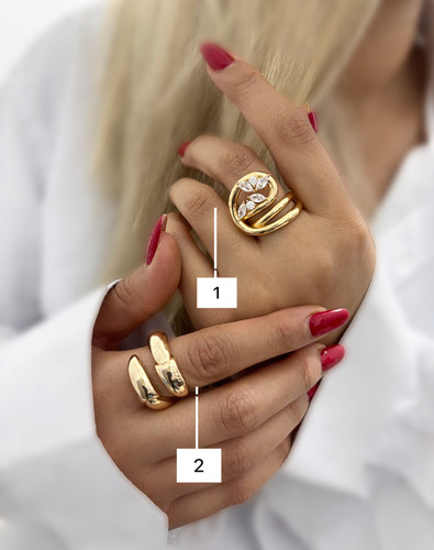 انگشتر استیل طلایی فشن