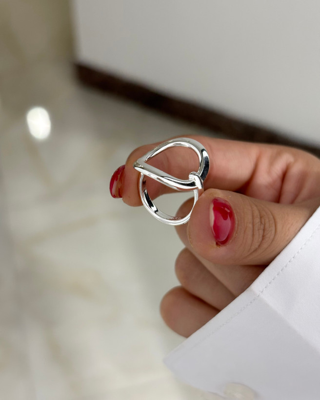 انگشتر بیضی براق سیلور