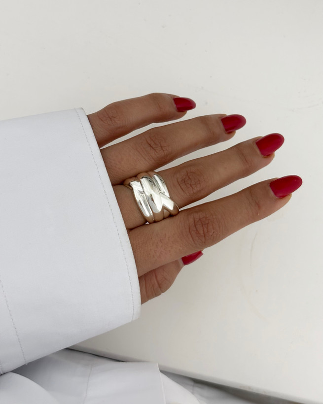 انگشتر کروم نقره ای زنانه