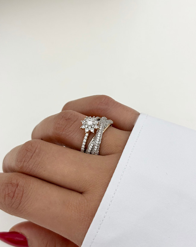 انگشتر نشان طرح گل