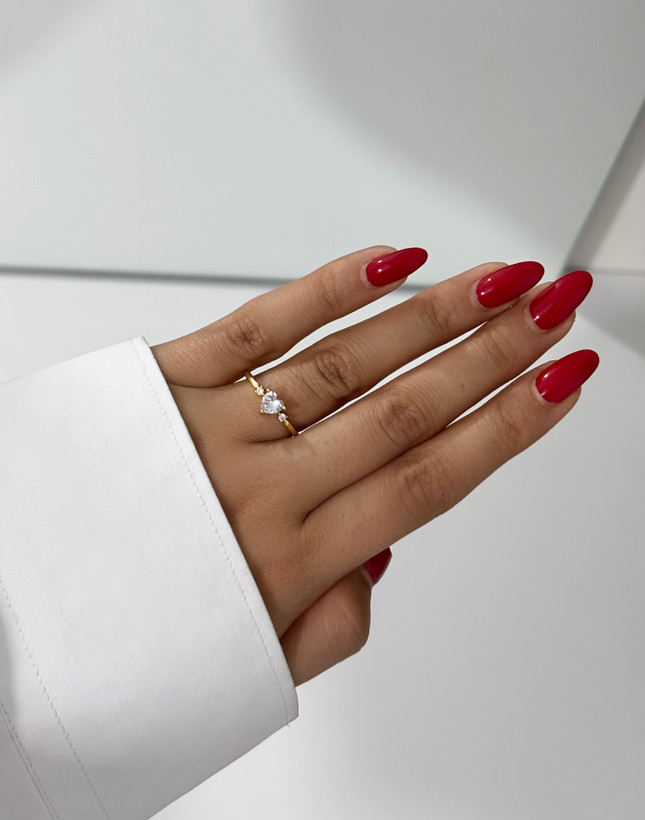 انگشتر ظریف قلبی دخترانه