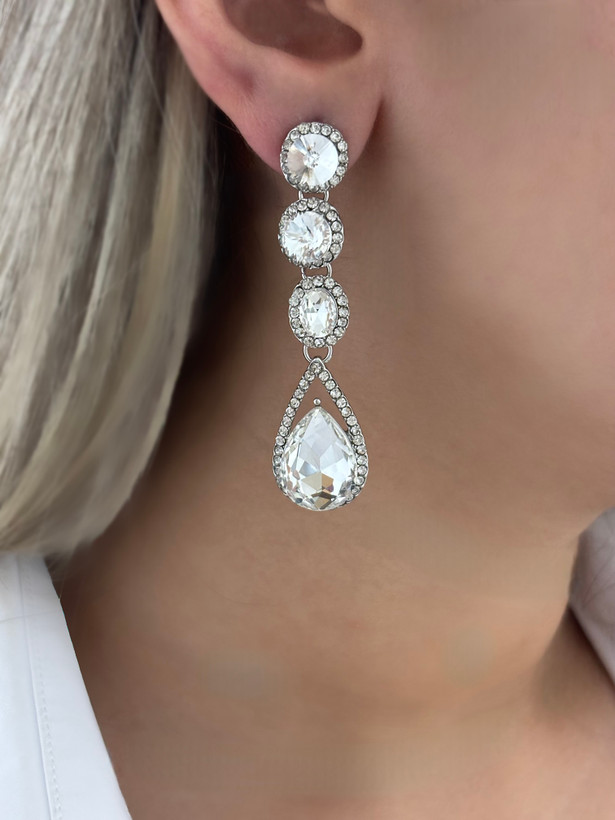 گوشواره مجلسی نگین ریز زنانه